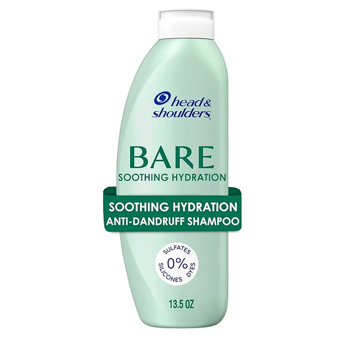 Head & Shoulders Anti-Dandruff Shampoo, BARE Soothing Hydration, 1% Pyrithione Zinc, Dry Scalp Relief, Free of Sulfates, Silicones, Dyes, 13.5 fl oz