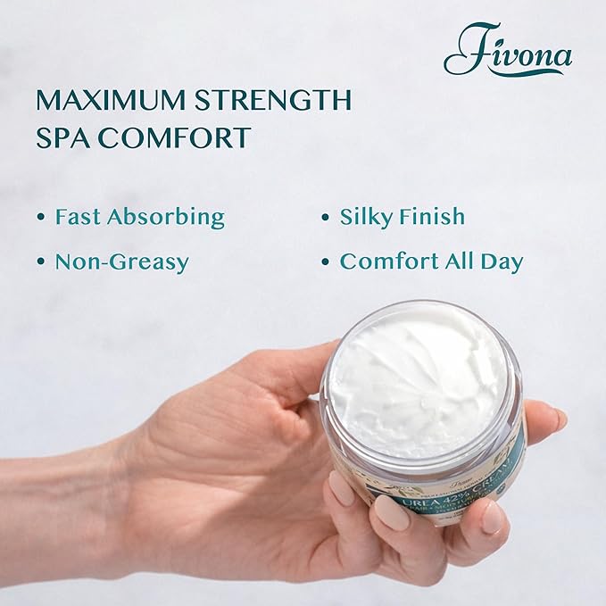 FIVONA 42% Urea Foot Cream for Thick, Rough Dry Skin - Maximum Strength Callus Softening with 2% Salicylic Acid, Tea Tree & Aloe Vera, 100g (3.5 oz) - Deep Moisturizing Foot Care