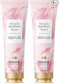 Pantene Nutrient Blends Miracle Moisture Boost Rose Water Conditioner for Dry Hair, Sulfate Free, 8 Fl Oz (Pack of 2)