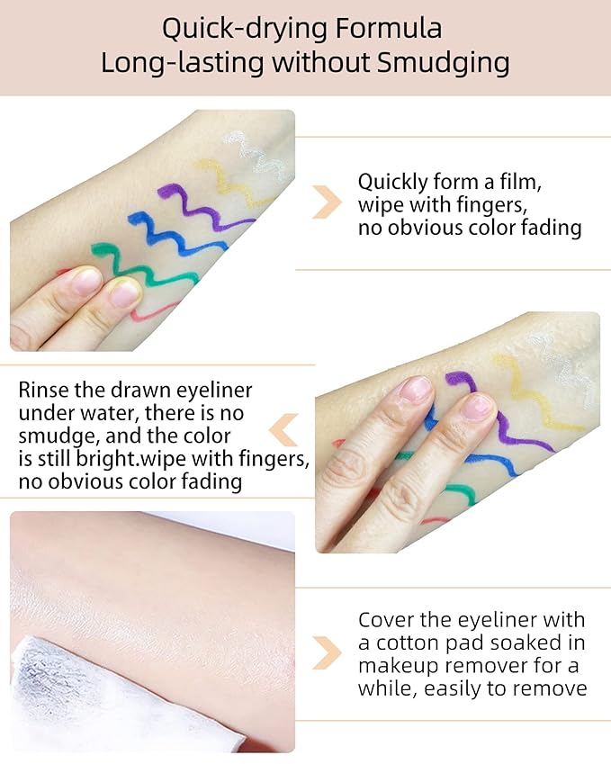 Sliver Glitter Eyeliner Liquid Liner-1Pcs Sliver Metallic Shimmer Sparkling Colored Eye Liner Eyeshadow Makeup Pen, Long Lasting High Pigmented Waterproof Smudge-proof Eyeliner Pencil, Gift for Women