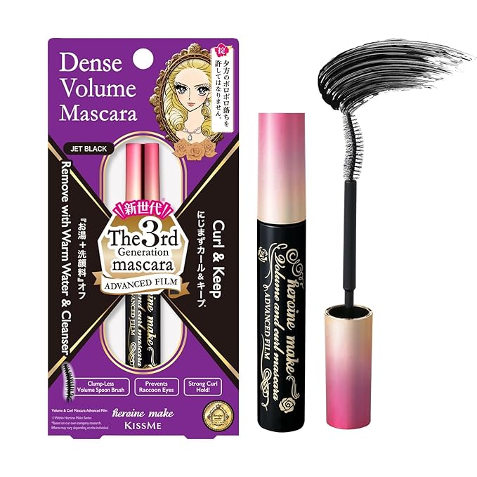 Heroine Make Volume & Curl Mascara Advanced Film, Film type formula and Water proof The 3rd Generation mascara with both advantages