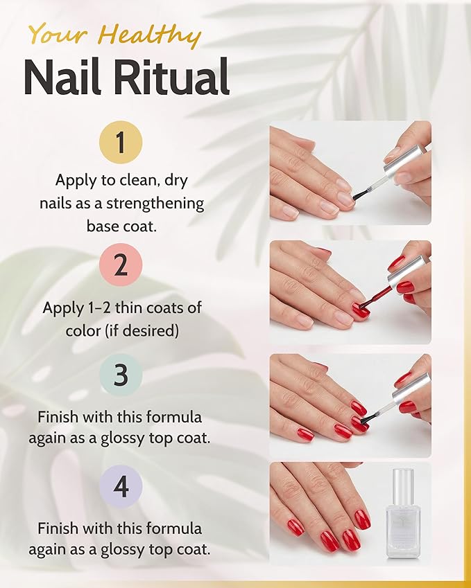 karma organic Base Coat and Top Coat 2 in 1 Nail Polish, Dip Powder & Polygel Base activator, Long Lasting Clear Nail Enamel, Nail Polish Strengthener - (0.43 FL oz)