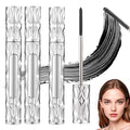 Eyelash Primer Wand Mascara,Waterproof Quick Drying Curling Mascara,Long-Lasting Non-Smudged Magic Tubing Mascaras for Daily Makeup (Black/3pcs)
