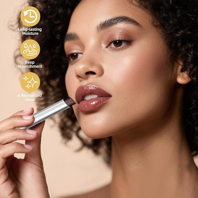 Tinted Lip Balm for Dry Lips, 3PCS Sheer Moisturizing & Hydrating Lip Balm Set, Nourishing Lightweight Natural Honey Lipstick, Universal Flattering Glossy Finish, Vegan for All Skin Tones