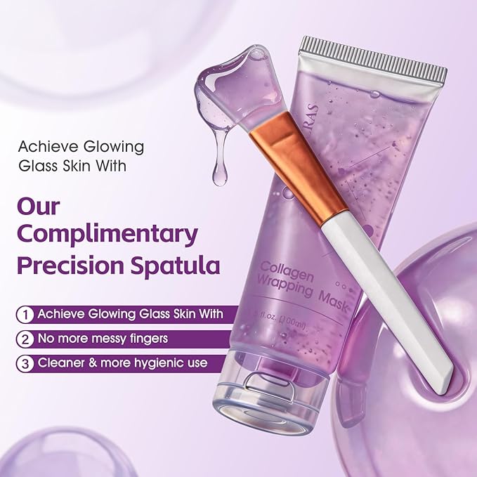 Collagen Night Wrapping Mask - Overnight Peel Off Face Mask for Firming and Pore Tightening, Facials Professional, Hydrating Brightening, Korean Skin Care, 3.5 fl.oz