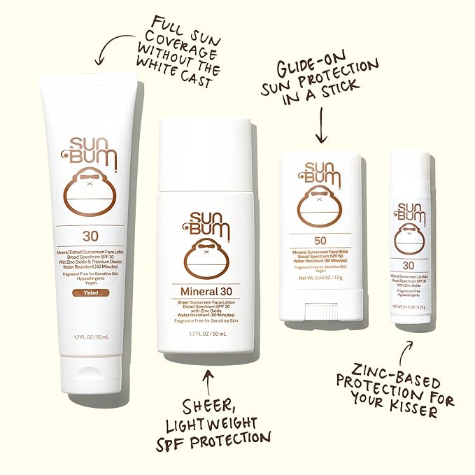Sun Bum Mineral SPF 50 Face Stick Sunscreen - NEW FORMULA Water-Resistant Broad Spectrum Sunscreen with Vitamin E - Hawaii 104 Act Compliant (Without Octinoxate & Oxybenzone) - Travel Friendly 0.45 oz