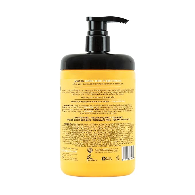 PATTERN Beauty by Tracee Ellis Ross Leave-In Conditioner 25 fl oz - Rich Moisture for Curly, Coily and Tight-Textured Hair, 3a to 4c (Pack of 2)