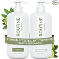 Routine Wellness Anti-Thinning Shampoo and Conditioner Set for Thinning Hair - Biotin DHT Blocker Women & Men - Color Safe Shampoo for Hair Loss & Healthier Hair - Sage & Bergamot (Pack of 2)