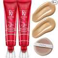 FV 2 Pack Dewy Liquid Foundation Makeup, Waterproof & Lightweight, Natural Finish with Medium Coverage, Hydrating Foundation for Dry and Normal Skin (Nourishing Natural Beige)