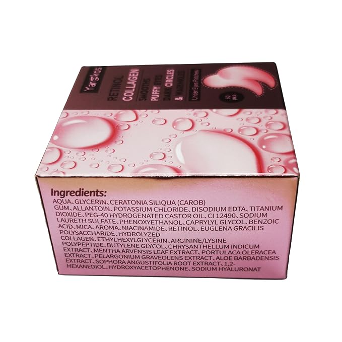 60 Pcs Pink Under Eye Patches, 30 Pairs Undereye Mask for Dark Circles Puffy Eyes Treatment, Collagen Gel Pads Hydrating for Eye Bags Puffiness Wrinkle, Women Men Beauty Skin Care Products