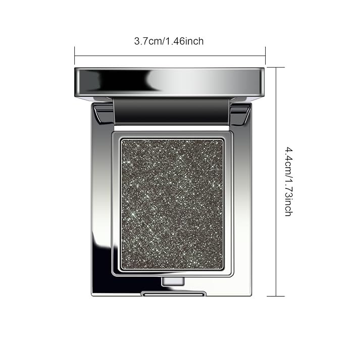KYDA Chameleon Smoky Black Eyeshadow, Chameleon Chrome Metallic Eye Shadow, Smooth Pressed Powder Palette, High Pigment Glitter Eyeshadow, Lasting Eye Glitters Makeup with Mirror