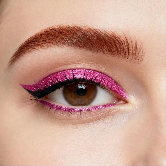 Liquid Glitter-Eyeliner, Shimmer-Water-proof Eye-Glitter Makeup Colorful Eye Liner Liquid Eyeliner (Rose)
