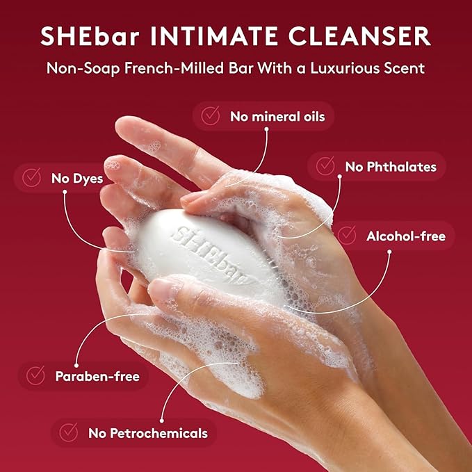 Joylux SHEBar 4-Pack | Yoni Bar Soap for Women | Intimate Wash | With Coconut Oil and Argan Oil | pH Balance for Women | Intimate Care (4)
