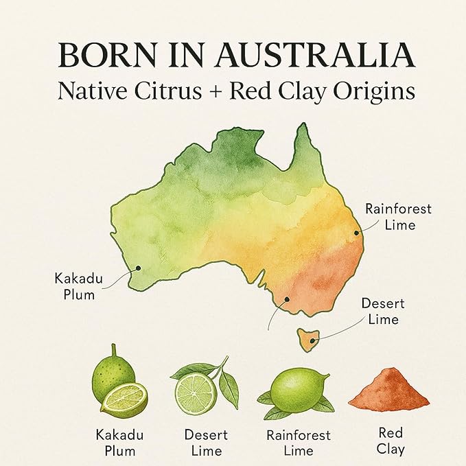 Australian Red Clay Face Mask, Mineral-Rich Detox Mud Mask with Kakadu Plum, Rainforest Lime, Caviar Lime ＆ Desert Lime Extracts (1)