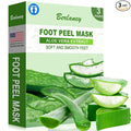 Aloe Vera Foot Peeling Mask, Baby Feet Exfoliating Peel for Dead Skin Removal& Moisturizing Care, Dry Cracked Heels Relief, Softening Rough Feet Spa Socks, 3 Pairs Pack(Unisex)