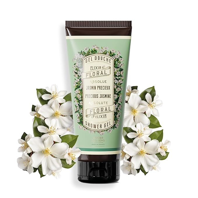 Panier des Sens - Jasmine Moisturizing Body Wash for Women & Men - Gentle Shower Gel - 96% Natural - Normal, Sensitive Skin - Body Care Made in France, SLS Free, Vegan - 6.8 floz