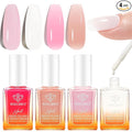 modelones Nail Strengthener Kits Milky White Glitter Pink Nude Nail Polish Sets Nail Repair for Damaged Nails Strengthener and Growth for Thin Weak & Damaged Nail Care Kit for Women 4 Pcs Gifts Sets