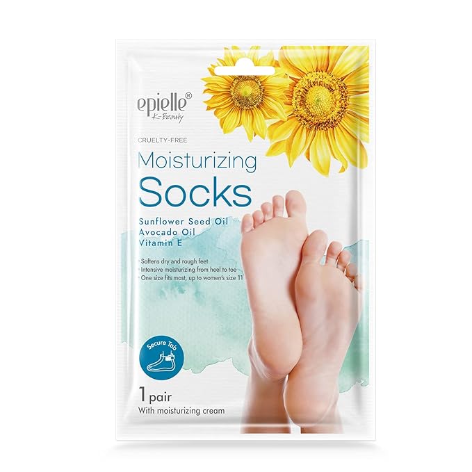 Epielle Assorted Foot Mask 5 Pairs, Deep Moisturizing Socks for Dry, Rough Feet & Cracked Heels, Soften with Shea Butter, Self Care Gifts for Women, Spa Kit, Mothers Day Gifts