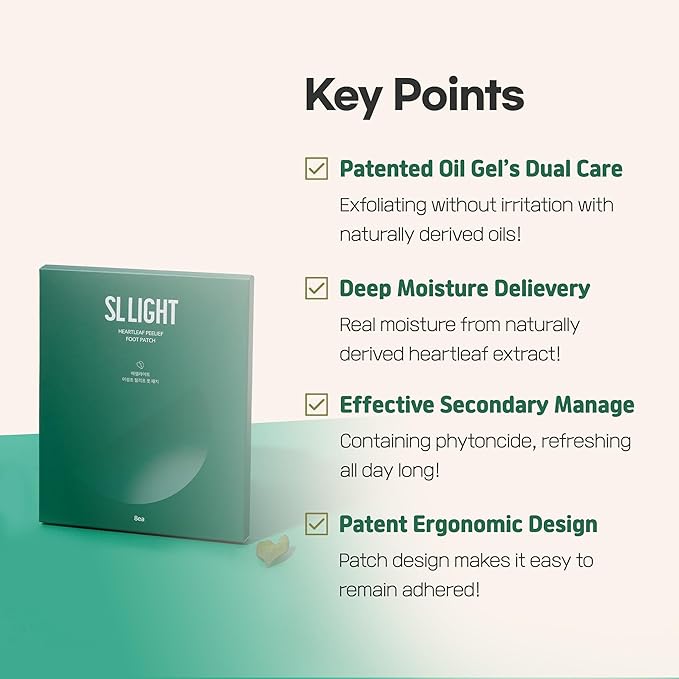 Heartleaf Peelief Foot patch 1box 8ea | Removing Dry, Cracked, and Dead Skin | Peeling Patch | Exfoliant for Peeling Off Calluses | Korean Skincare