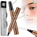 2PC Microblading Eyebrow Pencil,2026 Upgraded 4 Tipped 3D Waterproof Brow Pencil with,Micro-Fork Tip Easy to Create a Natural Makeup Look, Suitable For All day use (Dark Brown)