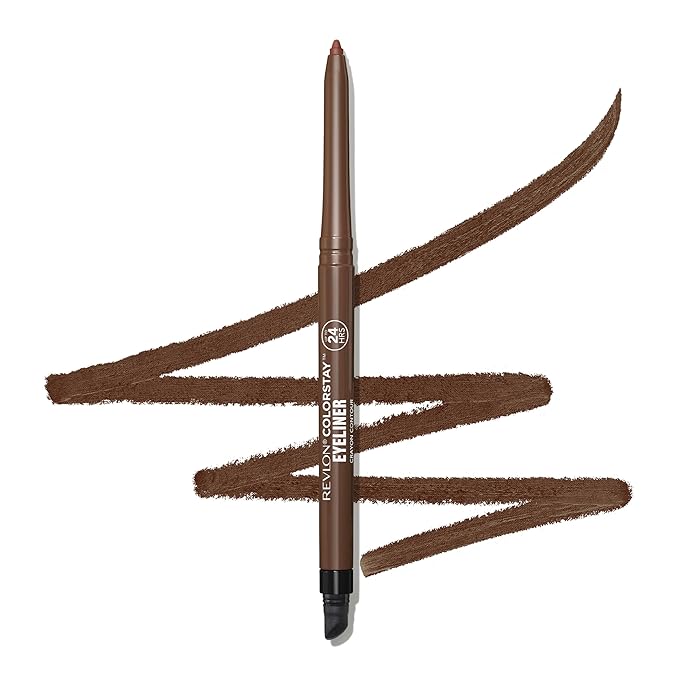 REVLON ColorStay Pencil Waterproof Eyeliner, Smudge-Proof, Eye Makeup with Built-In Sharpener, 203 Brown, 0.01 oz (Pack of 2)
