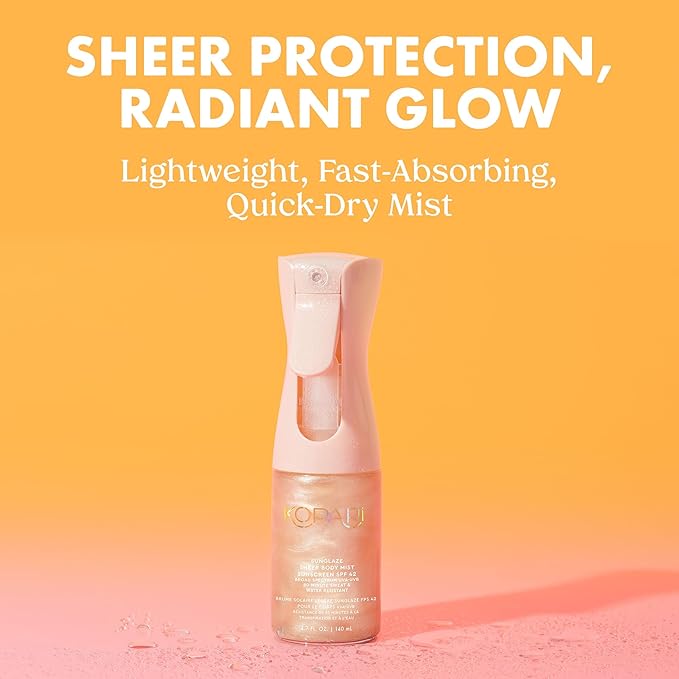 Kopari Summer Shield SPF Vault - Includes Rose Gold Sun Shield Body Glow SPF 45, Rose Gold Sunglaze Sheer Body Mist SPF 42, Sunglaze Sheer Setting Mist SPF 50, Sun Shield On-The-Glow Sheer Stick SPF 4
