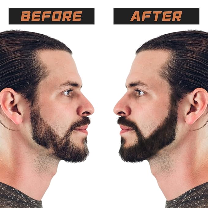 2pc Dual-Ended Beard Pencils: Spiral Brush & Wax for Precise Styling, Shaping - Natural Look for Beard, Mustache & Brows