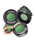 Chameleon Duochrome Glitter Eyeshadow Palette, Holographic Shimmer Single Eye Shadow Palettes, Color Shift Sparkle Iridescent, Multichrome Metallic Eye Brightener Highlighter Makeup-11 Forest Green