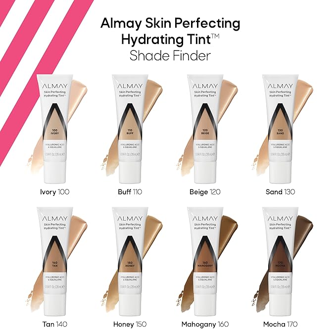 Almay Hydrating Liquid Foundation Tint, Lightweight with Light Coverage, Naturally Dewy Finish, Hypoallergenic, Dermatologist TestedFragrance Free, 120 Beige, 0.94 fl oz. (Pack of 2)