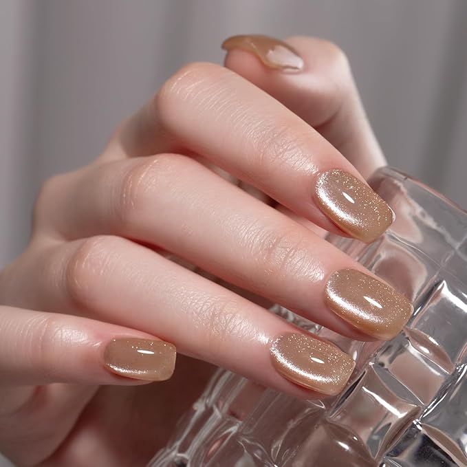 MAYCHAO 15ML Cat Eye Gel Nail Polish 1Pc Nude Gel Polish with Magnet Soak off Holographic Magnetic Nail Polish for Nail Art Manicure Salon DIY at Home, 0.5 OZ