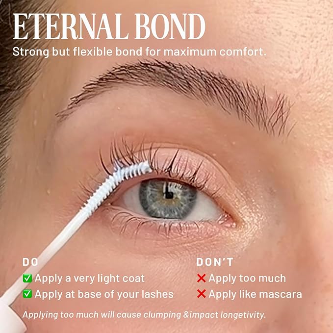 Lilac St - Eternal Bond (Clear) - Lash Cluster Glue - Mini Mascara Wand Applicator - Strong & Flexible Hold - Waterproof - Sensitive Eyes Safe - Cruelty Free, Vegan, Women Founded - 0.16fl oz