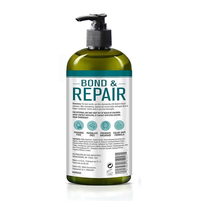 Hair Chemist Bond & Repair Bonding Hair Treatment Argan Conditioner for Damaged Hair 33.8 oz. | Bonding Conditioner for Damaged Hair | Repairing Hair Bond Conditioner | Color Safe & Paraben Free