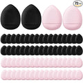 Gerrii 72 Pcs Finger Powder Puff Mini Makeup Sponge Soft Beauty Makeup Blender Puff for Foundation, Face Powder, Under Eye Setting, Concealer, Repair Cream, Cosmetic Tool(Pink,Black)