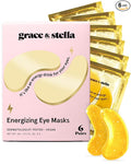 grace & stella Award Winning Under Eye Mask - Teen Gifts, Gel Eye Patches for Dark Circles, Puffy Eyes, Wrinkles, Undereye Bags, Travel Gifts for Women - Vegan, Self Care (6 Pairs, Gold)