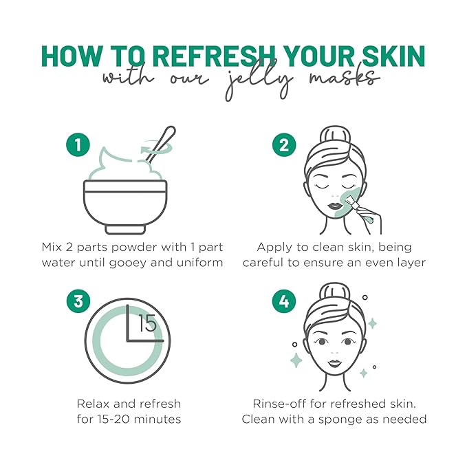 BRÜUN Jelly Mask Jar Aloe Vera Peel-Off Face Care Rubber Mask | 23 fl oz Skin Care Moisturizing Gel Mask Jar Spa Set