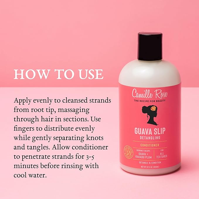 Camille Rose Guava Slip Detangling Conditioner, with Guava, Kakadu Plum and Soursop to Detangle, Condition and Revive, for All Hair Textures, 12 fl oz