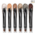 LUXAZA PRO Neutral Brown Eyeshadow Stick Makeup 6PCS Set, Metallic Shimmer Matte Cream Eye Shadow Eyeliner Brightener Pencil Crayon - BROWN LATTE