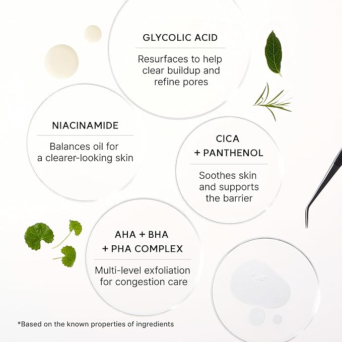 Arencia Eraser Shot Serum Glycolic Acid Booster with AHA BHA, Exfoliating Face Serum for Acne-Prone Skin, Pore Care & Texture Refining, Lightweight Daily Skincare, 30 mL / 1.01 fl. oz.