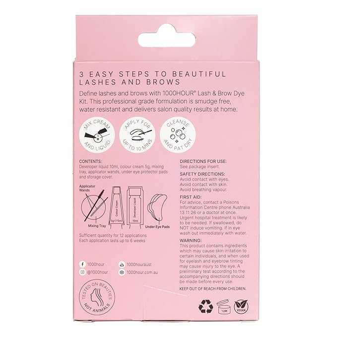 1000 Hour Professional Formula Lash & Brow Kit - Defined Brows with a Long-Lasting Formula with Eyebrow Mascara - Brow Gel for Stunning Brows that Last Up To 6 Weeks with 12 Applications - Dark Brown