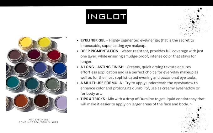 Inglot Eyeliner Bundle - AMC Eyeliner Gel 90, AMC Eyeliner Gel 77 and Brush 30T (3-piece)