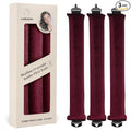 Overnight Heatless Hair Curler Blowout Rods Satin Flexi Rods for Heatless Overnight Jumbo Curls, No-Heat Styling Tools for All Hair Types, 3pcs Wine