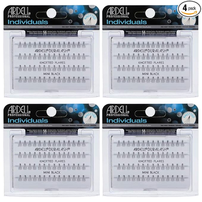 Ardell False Eyelashes Mini Black - DIY Lash Clusters Individual Lashes Natural Reusable Eyelash Extensions, Mink Fur, (Lower Lash) 4 Pack