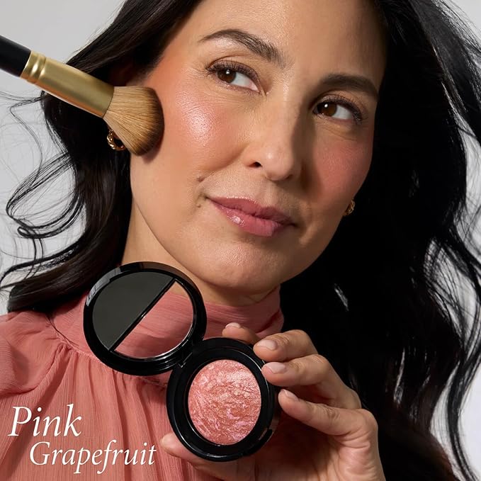 LAURA GELLER NEW YORK Baked Blush-n-Brighten for Mature Skin - 05 Pink Grapefruit - Powder Blush Won't Settle into Fine Lines - Buildable Natural Finish – Longlasting Formula - Made in Italy
