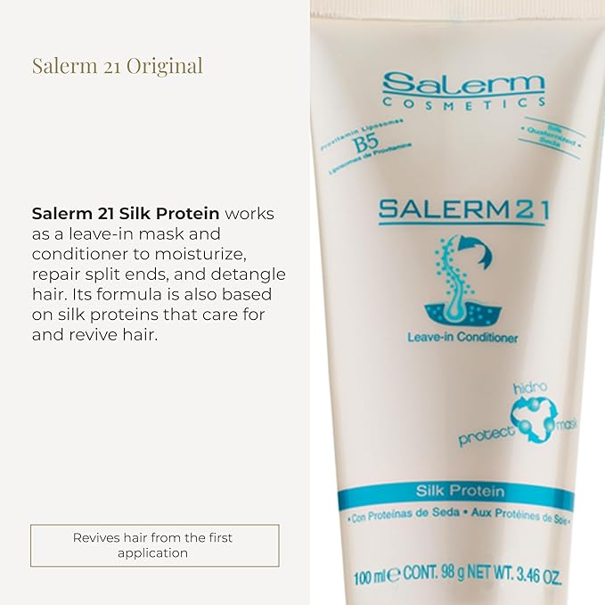 SALERM - Instant Hair Conditioner 21 Silk Protein - 100 ml - Leave-In or Rinse-Out Conditioner - with Silk Proteins - Heat Protector and Hydrating