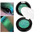 Afflano Single Green Eyeshadow Shimmery, Highly Pigmented Multichrome Eye shadow Color Changing, Sparkle Forest Green Glitter Eyeshadow Palette, Holographic Emerald Chrome Eye Shadow for Eye Makeup