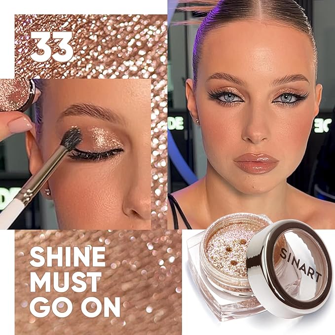 Glitter Eyeshadow, Eye Makeup, Eyeshadow Powder Glitter, Star Powder Shine and Shimmer, NO Animal Testing & Cruelty Free 1g/ 0.03OZ (33)