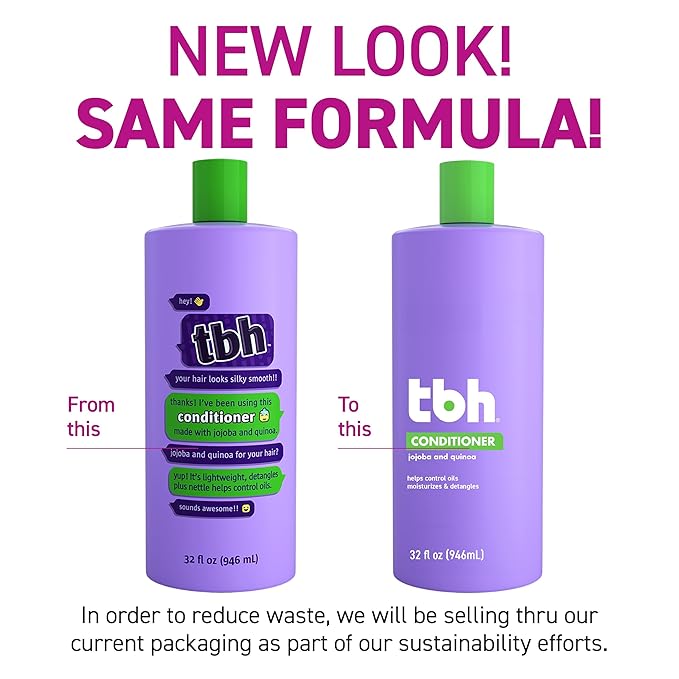 TBH Kids & Teen Shampoo and Conditioner Set – Sulfate & Paraben Free, Lightweight & Hydrating Hair Care for All Hair Types – 2-Pack, 32 oz Each