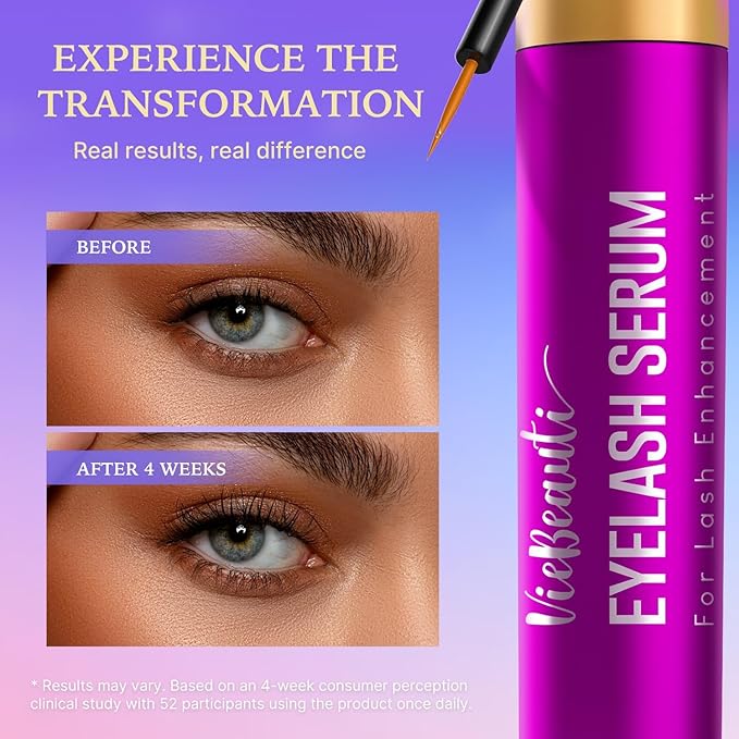 VieBeauti Lash Serum for Eyelash Growth: Eyelash Growth Serum with Advanced Formula to Boost Longer Fuller and Thicker Looking Lashes - Vegan & Cruelty-Free for Sensitive Eyes 2mL
