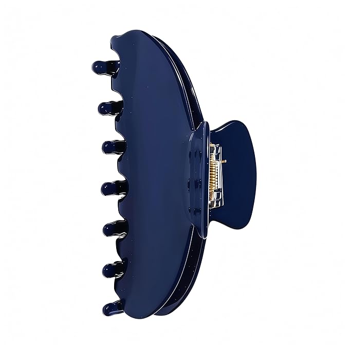 Durable Acetate Hair Clips - 4-Inch Dark Blue Claw Clips for Fine and Thick Hair (Dark Blue)