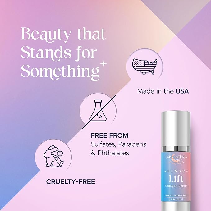 Collagen Serum for Face - Anti-Aging with Vitamin C, Hyaluronic Acid, Bovine & Plant Collagen - Hydrating, Firming, Brightening, 1.12 oz